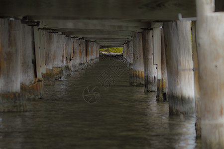 桥下柱子码头庇护所木头背景图片