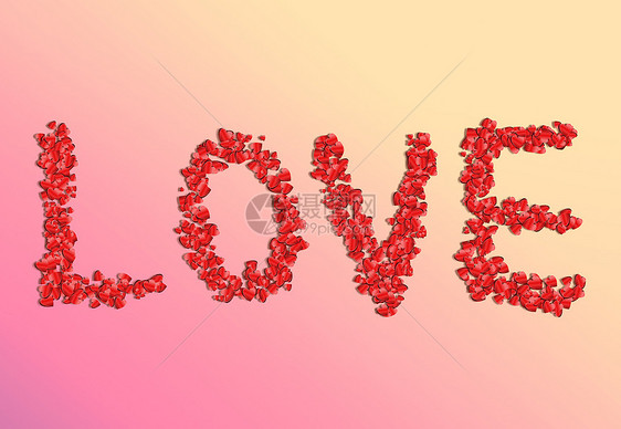 这个词就是爱情怀插图字母红色粉色情感概念图片