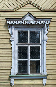旧木窗房子框架乡村木板平带村庄建筑雕刻小屋窗叶图片