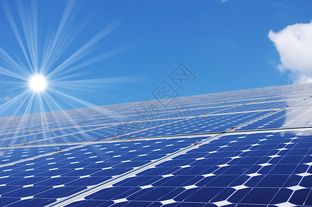 太阳能电池板生态力量阳光资源控制板天空创新射线太阳蓝色图片