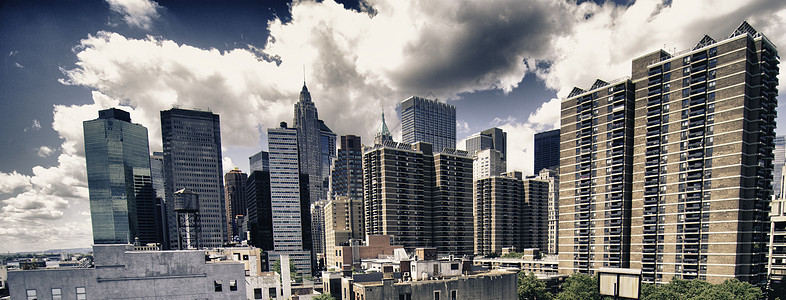 美国纽约市的建筑和颜色 纽约 美国天空商业大街帝国建筑学历史性日落摩天大楼城市中心图片