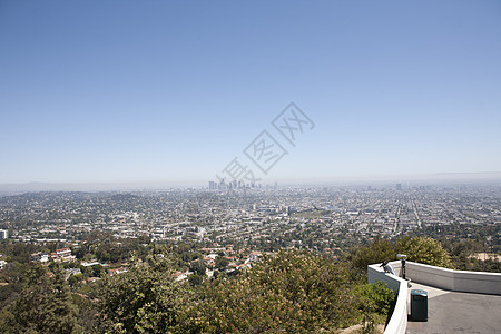 洛杉矶天际天空城市烟雾景观背景图片