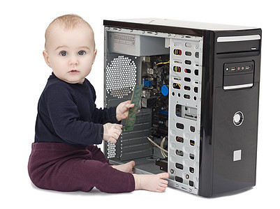 使用开放式计算机的幼儿维修磁盘电脑存储器部分硬盘技术电子产品大容量儿童图片