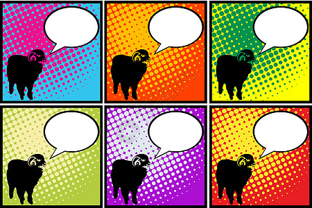 流行艺术中的牛羊图片
