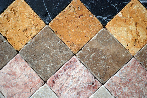 地板和壁砖瓷砖石头白色三角形正方形地面浴室大理石马赛克图片