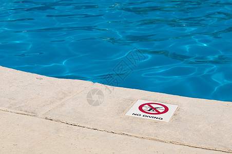 没有潜水标志运动游泳警告危险招牌水池安全圆形禁令红色图片
