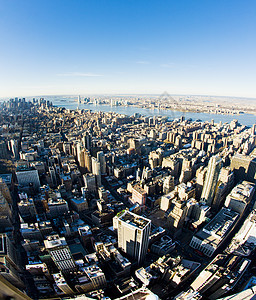 曼哈顿的风景 从帝国大厦 纽约市位置外观城市鱼眼建筑学建筑摩天大楼鸟瞰图景观世界图片
