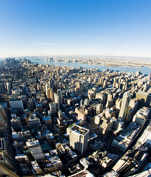 曼哈顿的风景 从帝国大厦 纽约市位置外观城市鱼眼建筑学建筑摩天大楼鸟瞰图景观世界图片