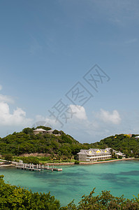 安提瓜长湾海景海滩旅行植物群天空港口远景码头假期建筑学图片