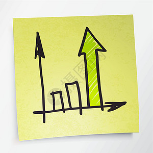 黄粘粘纸上的成功商业图 矢量光图片