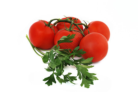 一堆番茄和鹦鹉水果香菜宏观白色绿色团体美食食物图片