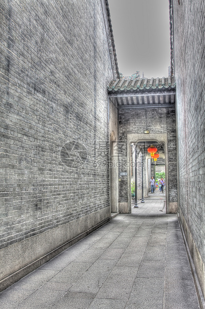 中国寺庙走廊;图片