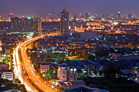 曼谷高速公路小径运输交通城市货车卡车头灯时间车皮车辆图片