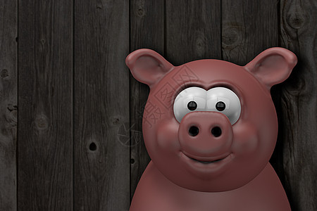 快乐的猪宠物卡通片乐趣孩子伤口木板粉色小猪公猪美食图片