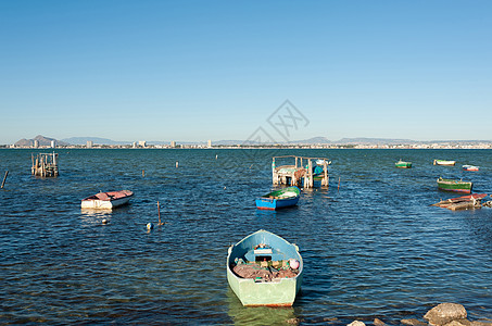 腊曼加海岸月月码头水平渔船海洋图片