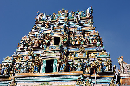 印度教寺庙废墟雕像文化石头雕刻蓝色历史性宗教风化数字图片