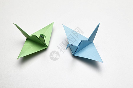 折纸鸟起重机白色艺术翅膀游戏折纸蓝色爱好图片