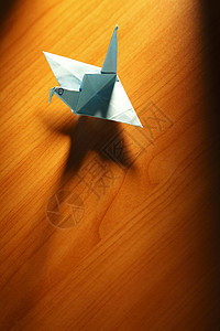 折纸鸟蓝色折纸翅膀游戏艺术爱好起重机白色图片