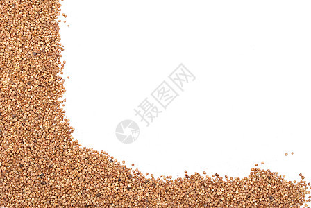 白色背景的巴克热植物棕色宏观谷物种子小麦内核收成粮食图片