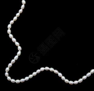 黑天鹅绒上的白珍珠魅力黑色白色丝绸珠子项链细绳宝石天鹅绒珍珠图片