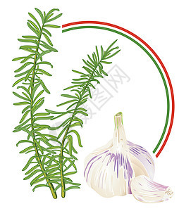罗斯玛丽和大蒜美食花园植物烹饪成分味道园艺草药药材芳香图片