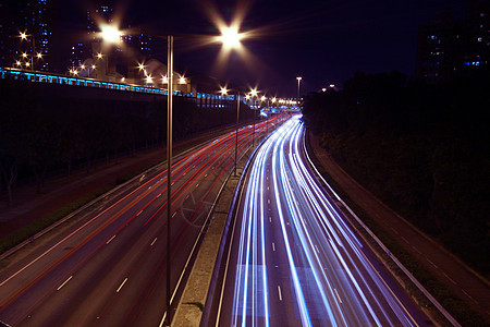 夜间在香港高速公路上进行交通旅行行人游客街道建筑车道城市通道建造立交桥图片