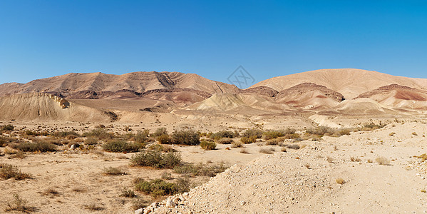 以色列内盖夫沙漠中大克拉特附近的沙漠景观图片