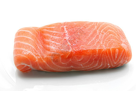 生鲑鱼片橙子白色皮肤鱼片美食海鲜牛扒烹饪红色市场图片