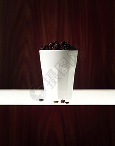 咖啡豆静物棕色杯子咖啡杯白色水平摄影图片