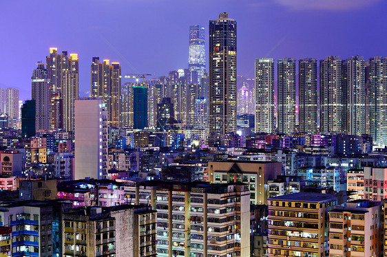 香港夜间拥挤的建筑设施多层基础设施城市高楼天空建筑学晴天摩天大楼房子不动产图片