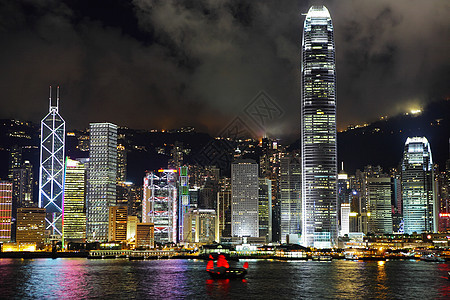 香港港视图港口天际景观玻璃摩天大楼建筑游客城市蓝色办公室图片