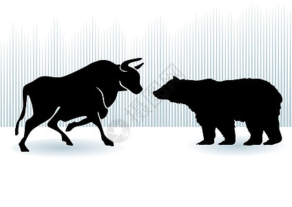 公牛和熊运行图表贸易储蓄财政投资银行家商店孩子基金背景图片