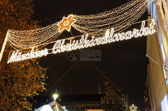 德国慕尼黑的圣诞光照图片