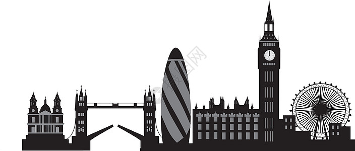 伦敦天际英语建筑车轮插图城市王国办公室吸引力旅行景观图片