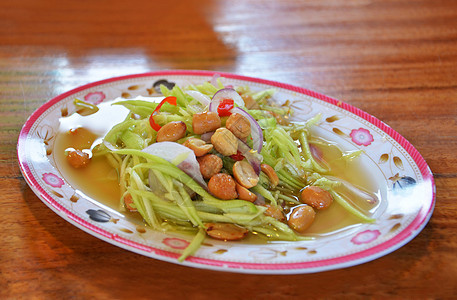 泰国芒果沙拉盘子油炸美食沙拉烹饪草本植物营养餐厅食物洋葱图片