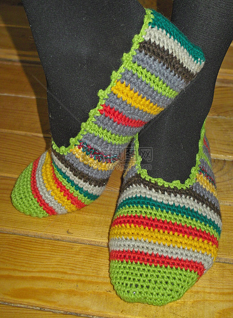 手织女性拖鞋衣服手工袜子女士图片