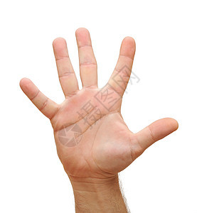 手动符号 指白色背景上的5数数棕榈数字皮肤解决方案帮助危险手腕手臂男人图片