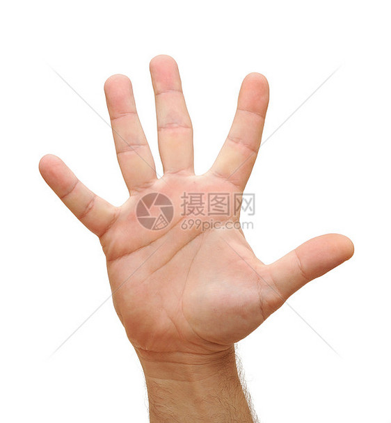 手动符号 指白色背景上的5数数棕榈数字皮肤解决方案帮助危险手腕手臂男人图片