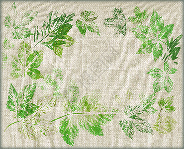 树叶 涂在画布上插图织物亚麻装饰品写意紫丁香森林木头生态蓝色图片