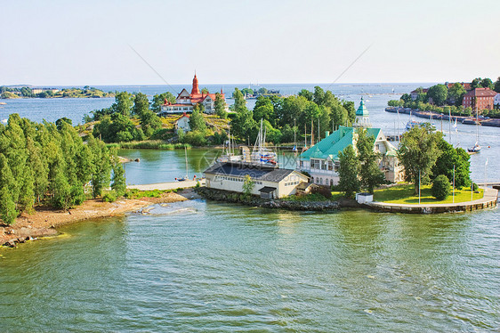 芬兰赫尔辛基附近的岛屿 赫尔辛基附近风景全景石头旅游渠道游艇地标建筑物群岛天空图片