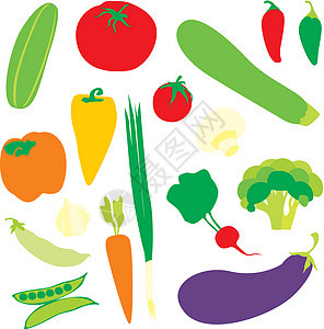孤立的蔬菜插图黄瓜茄子辣椒胡椒饮食生物萝卜洋葱食物图片