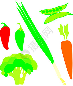 孤立的蔬菜食物水果胡椒生态饮食洋葱插图辣椒图片