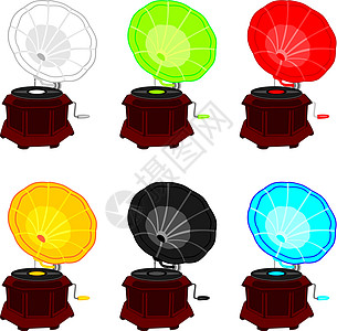 彩色喇叭插图歌曲宏观玩家公用电话记录留声机记忆工作室音乐图片