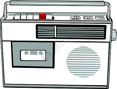 磁带播放器收音机玩家立体声旋钮插图音乐开关喇叭录音机图片