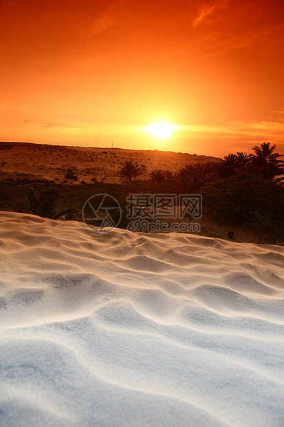 沙漠地区寂寞晴天日落游客地形孤独橙子沙漠旅游全景图片