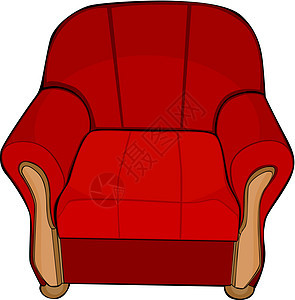 孤立的彩色臂椅装潢沙发奢华剧院风格皮革家具扶手椅黑色插图图片