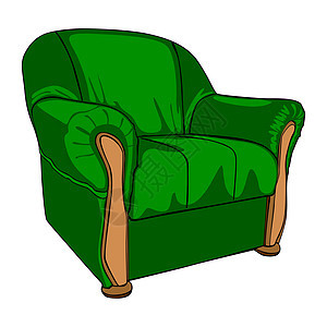 孤立的彩色臂椅白色插图家具皮革风格黑色奢华皇家剧院椅子图片