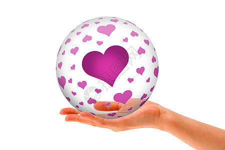 手握着爱的三维球图片