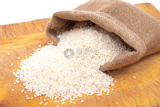 白米 小薄饼袋中的白米图片