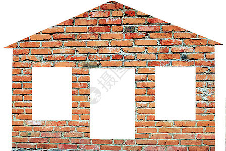 砖屋墙纸红色黏土水泥砖墙长方形阴影窗户建筑房子图片
